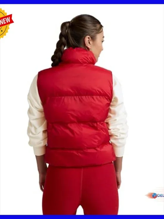 Relaxed Fit Puffer Vest with Zip Front and Adjustable Waist Cinch - Picture 3 of 4